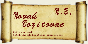 Novak Bozitovac vizit kartica